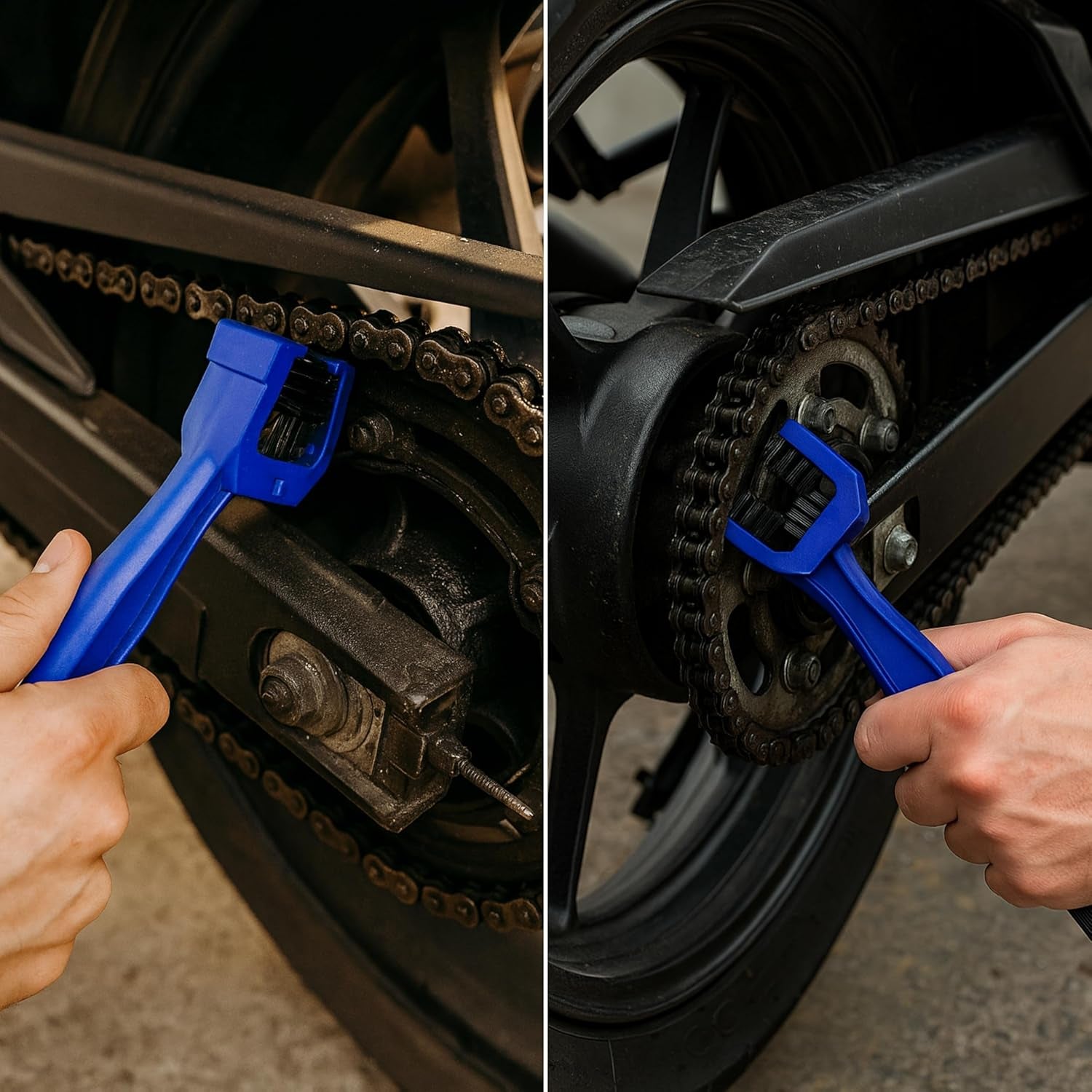 Brosses De Nettoyage Pour Vélos Et Motos, Brosse À Chaîne Pour Vélos Et Motos Pour Enlever La Saleté, Brosse En Nylon Robuste, Entretien Des Motos, Kit De Brosses De Nettoyage, Nettoyeur De Chaîne