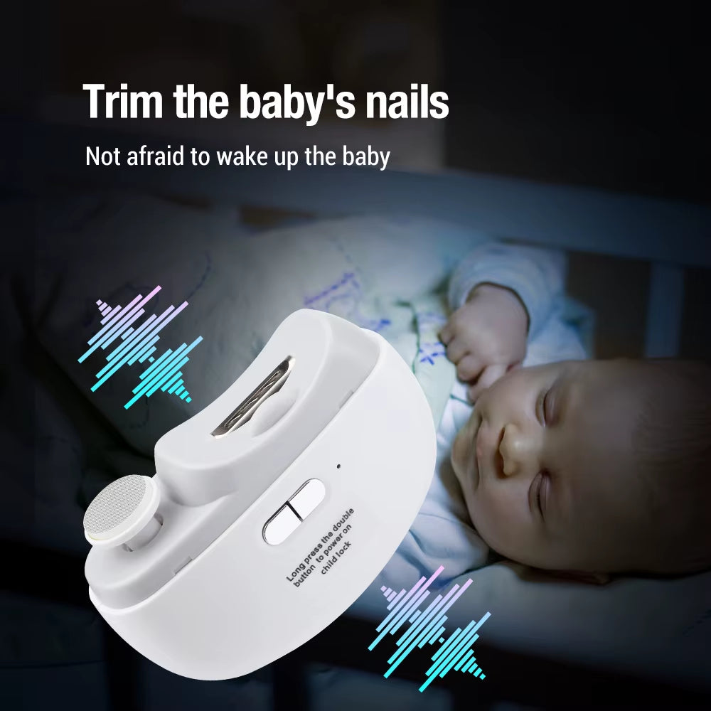 2 in 1 Electric Nail Clippers Manicure Anti-Splash Nail Trimmer for Baby Finger Toe Scissors Pedicure Thick Nails Cutter Tools