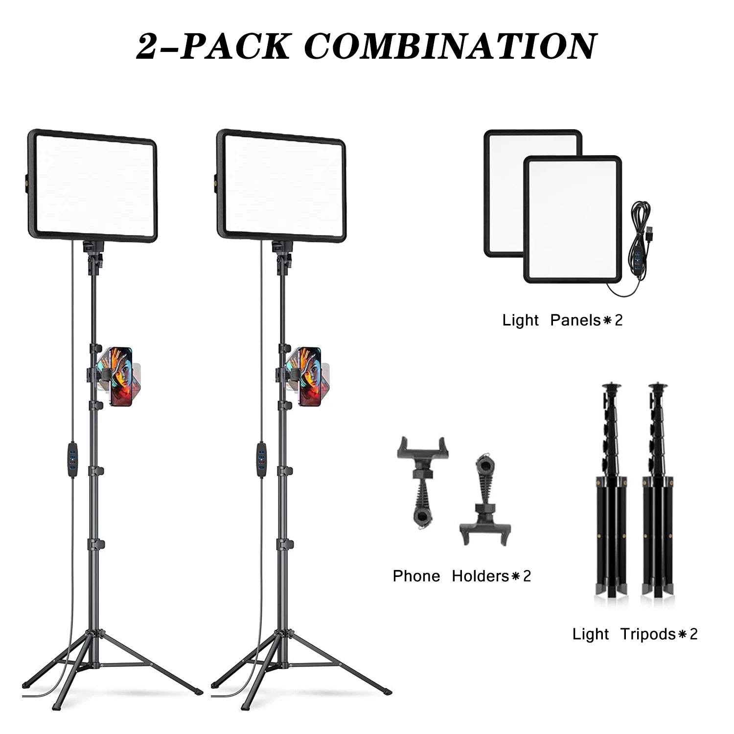 Illuminate Your Creativity with the XRDKJ LED Video Light Kit - Dimmable 2800-6500K USB Powered Studio Lighting for Stunning Photography