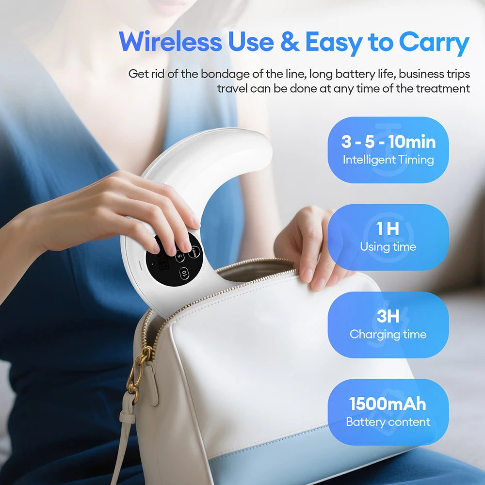 Revolutionary Wireless Toenail Fungus Treatment Lamp - Infrared & Blue Light Laser Device for Effective Nail Health