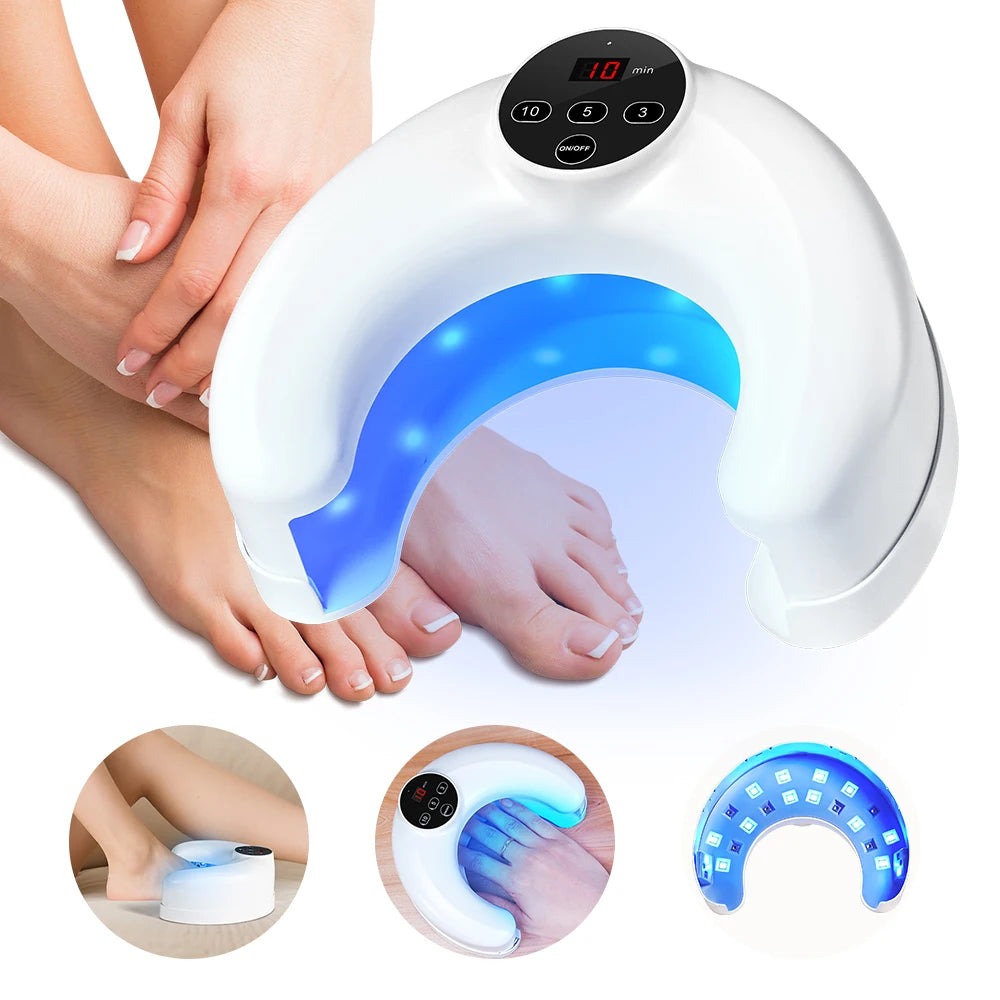 Revolutionary Wireless Toenail Fungus Treatment Lamp - Infrared & Blue Light Laser Device for Effective Nail Health