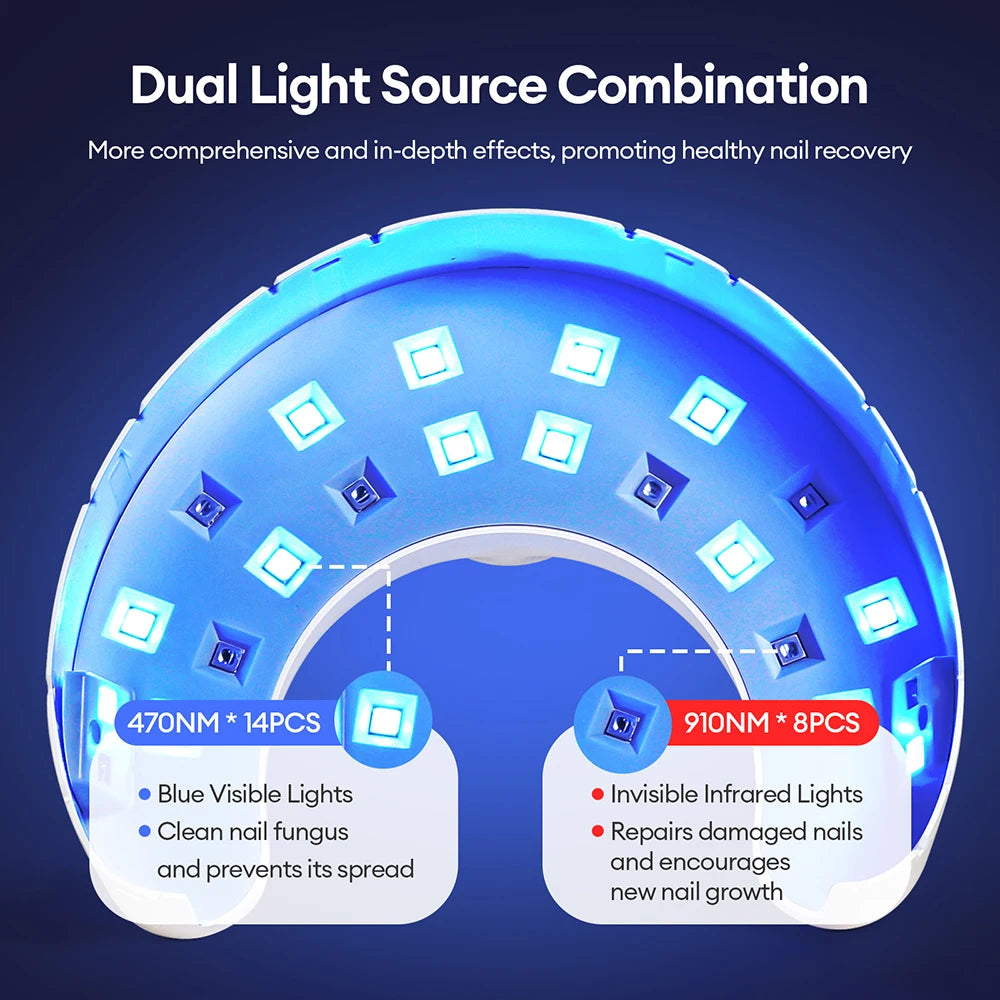 Revolutionary Wireless Toenail Fungus Treatment Lamp - Infrared & Blue Light Laser Device for Effective Nail Health